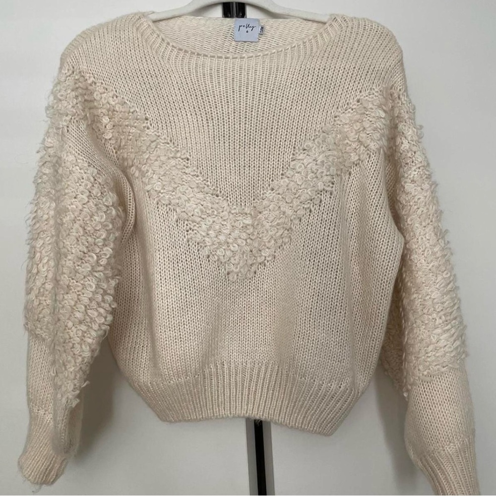 Princess Polly Longsleeve Knit Cream Sweater